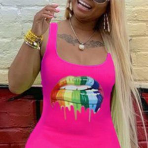 NWOT Pink Drip Mini Dress